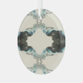 Tidal Echoes — Abstract Fluid Ink Pattern Glas Ornament (Voorkant links)