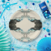 Tidal Echoes — Abstract Fluid Ink Pattern Papieren Bordje (Feest)