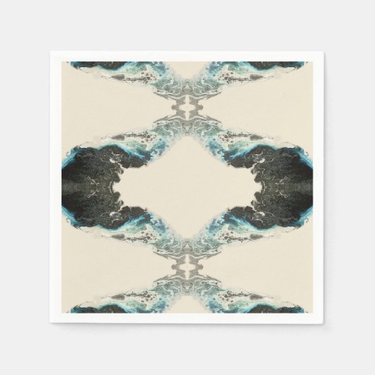 Tidal Echoes — Abstract Fluid Ink Pattern Servet (Voorkant)