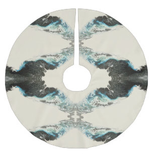 Tidal Echoes — Abstract Vloeibaar Inktpatroon Kerstboom Rok