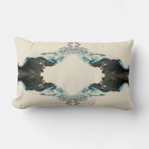 Tidal Echoes — Abstract Vloeibaar Inktpatroon Kussen