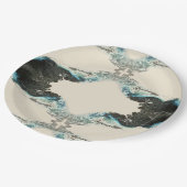 Tidal Echoes — Abstract Vloeibaar Inktpatroon Papieren Bordje (Gekanteld)