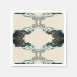 Tidal Echoes — Abstract Vloeibaar Inktpatroon Servet