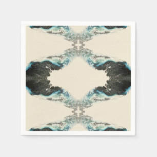Tidal Echoes — Abstract Vloeibaar Inktpatroon Servet