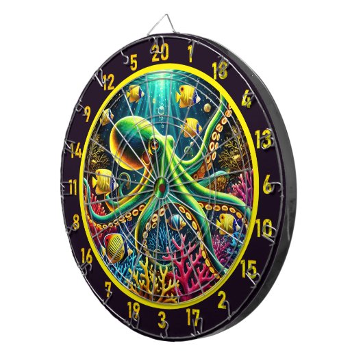 Tidal Embrace Octopus Dartboard Dartbord (Voorkant Rechts)