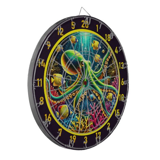 Tidal Embrace Octopus Dartboard Dartbord (Voorkant Links)