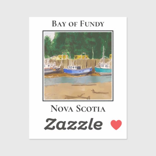 Tidal Majesty of Fundy, Boats Sticker (Vel)