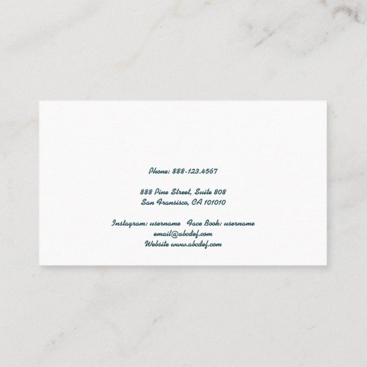 TIdal motion Visitekaartje (Achterkant)