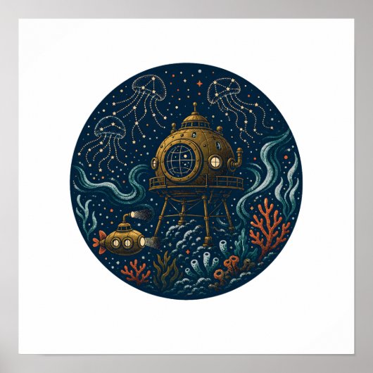Tidal Observatory Deep Sea Onderzeeër & Kwallen P Poster (Voorkant)