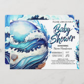 Tidal Oceanic Waves-Baby shower Kaart (Voorkant / Achterkant)