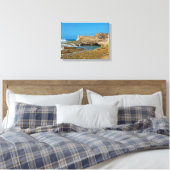 Tidal Pools en Rock Ledges van Punta Las Tunas Canvas Afdruk (Insitu (Slaapkamer))