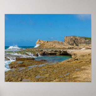 Tidal Pools en Rock Ledges van Punta Las Tunas Poster
