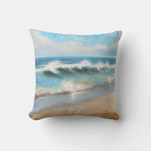 Tidal Wave Ocean Beach Wave Art Kussen (Voorkant)