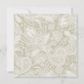 Tidal Wave Sand White Paisley Wedding Kaart (Achterkant)