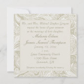 Tidal Wave Sand White Paisley Wedding Kaart (Voorkant)