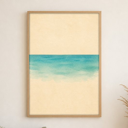 Tide Line Watercolour Kustkunstposter Poster