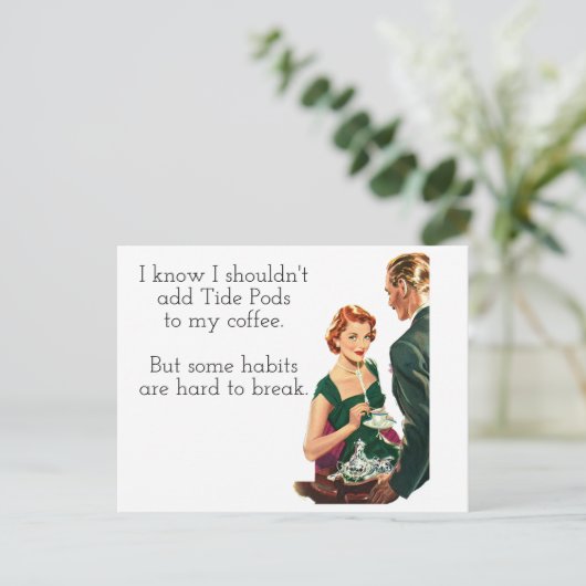 Tide Pods Coffee Lady Briefkaart (Staand voorkant)