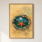 Tide Pool Zeester Watercolour Kustkunst Poster