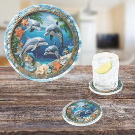 Tide Treasures Ronde Zandsteen Onderzetter