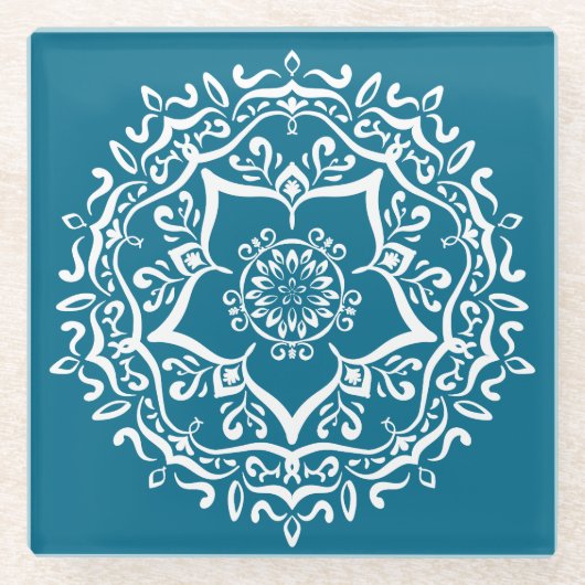 Tidepool Mandala Glazen Onderzetter (Voorkant)