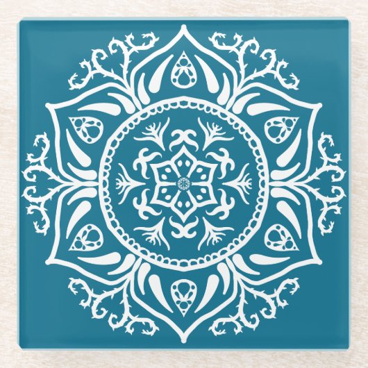 Tidepool Mandala Glazen Onderzetter (Voorkant)