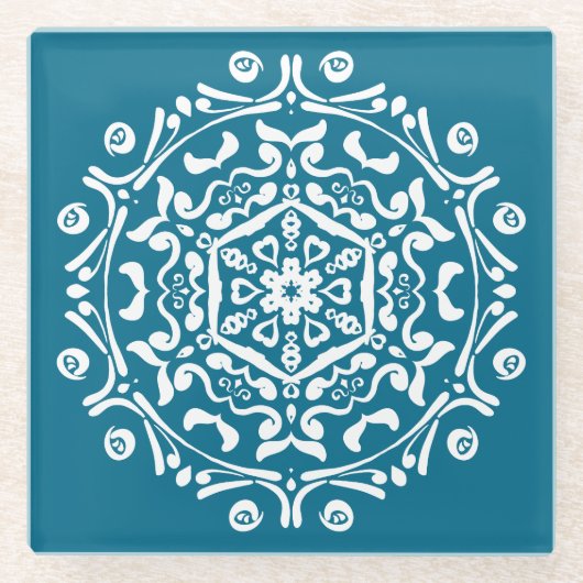 Tidepool Mandala Glazen Onderzetter (Voorkant)