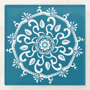 Tidepool Mandala Glazen Onderzetter