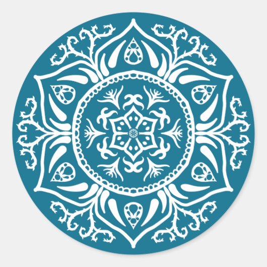 Tidepool Mandala Ronde Sticker (Voorkant)