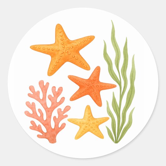 Tidepool Treasures Ronde Sticker (Voorkant)