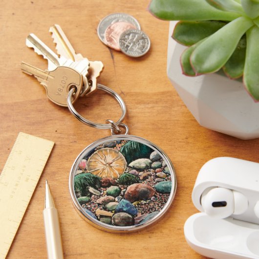 Tides Out serie Handgeschilderde originele kunst Sleutelhanger (Bureau)