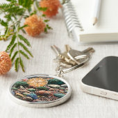 Tides Out serie Handgeschilderde originele kunst Sleutelhanger (Zijkant)