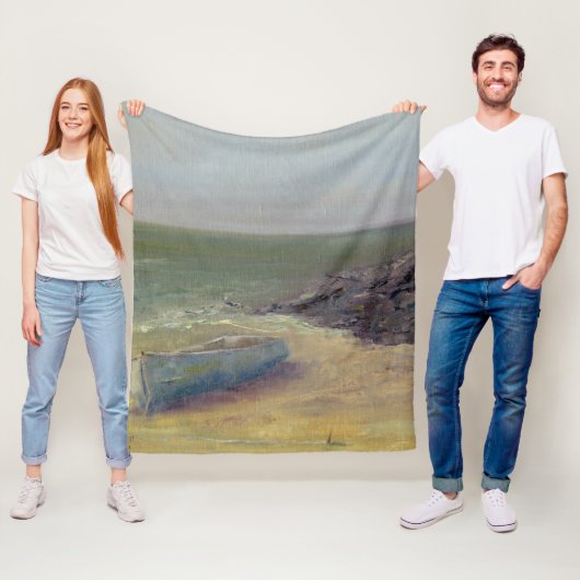 Tide's Rolling In - Boat op de kust Fleece Deken (In situ)