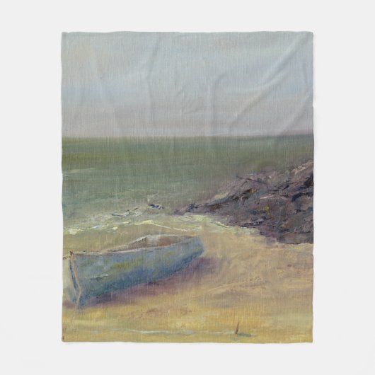 Tide's Rolling In - Boat op de kust Fleece Deken (Voorkant)