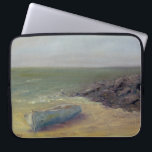 Tide's Rolling In - Boat op de kust Laptop Sleeve<br><div class="desc">Tide's rolt in door Marilyn Wendling. Het zand rust in het zand als golven naderen.</div>