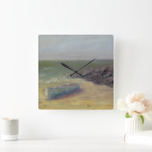 Tide's Rolling In - Boat op de kust Vierkante Klok (Huis)