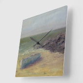 Tide's Rolling In - Boat op de kust Vierkante Klok (Hoek)