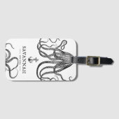 Tide's Tentacles | Octopus Thema Bagagelabel (Voorkant (horizontaal))