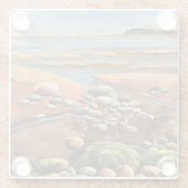Tides Uit zee strand Ocean scene Glazen Onderzetter (Achterkant)