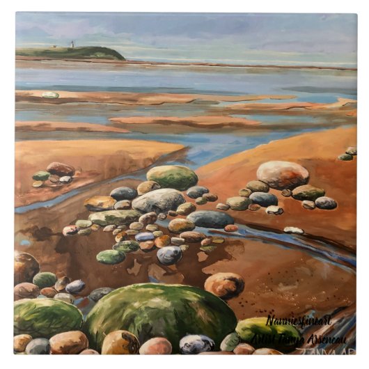 Tides Uit zee strand Ocean scene Tegeltje (Voorkant)