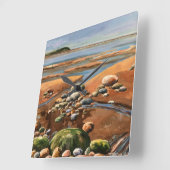 Tides Uit zee strand Ocean scene Vierkante Klok (Hoek)