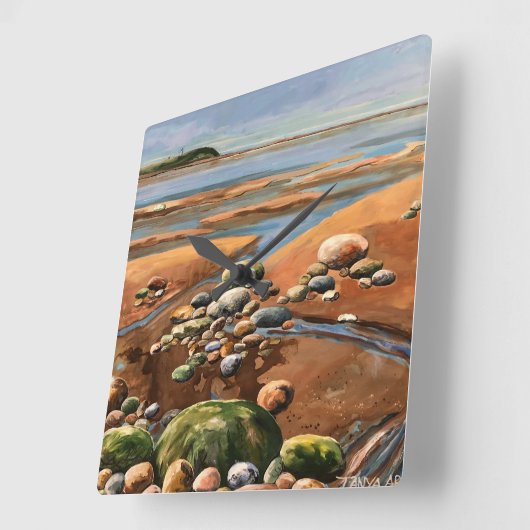Tides Uit zee strand Ocean scene Vierkante Klok (Hoek)