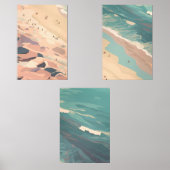 Tide's Whisper: een Boho Shoreline Reverie Muurkunst Sets (Voorkant)