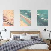 Tide's Whisper: een Boho Shoreline Reverie Muurkunst Sets (Slaapkamer)