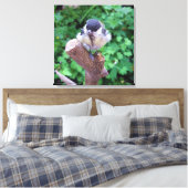 Tidi mijn vogel de Parus Major Canvas Afdruk (Insitu (Slaapkamer))