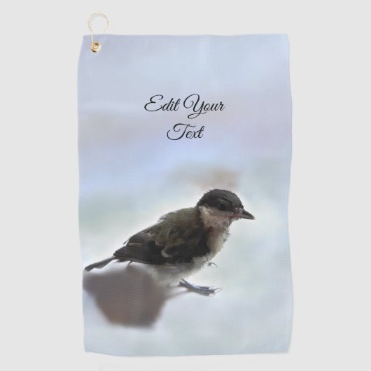 Tidi mijn vogel de Parus Major Golfhanddoek (Voorkant)