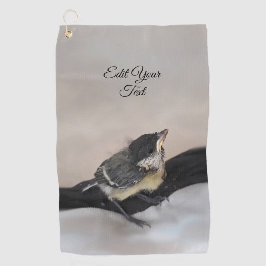 Tidi mijn vogel de Parus Major Golfhanddoek (Voorkant)