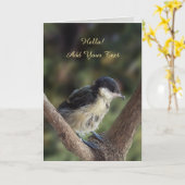 Tidi mijn vogel de Parus Major Kaart (Gele Bloem)