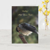 Tidi mijn vogel de Parus Major Kaart (Gele Bloem)