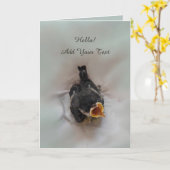 Tidi mijn vogel de Parus Major Kaart (Gele Bloem)