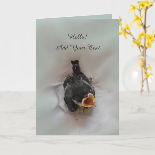 Tidi mijn vogel de Parus Major Kaart (Gele Bloem)